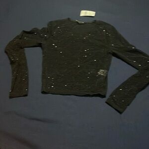 Black on black embellished size S crop top